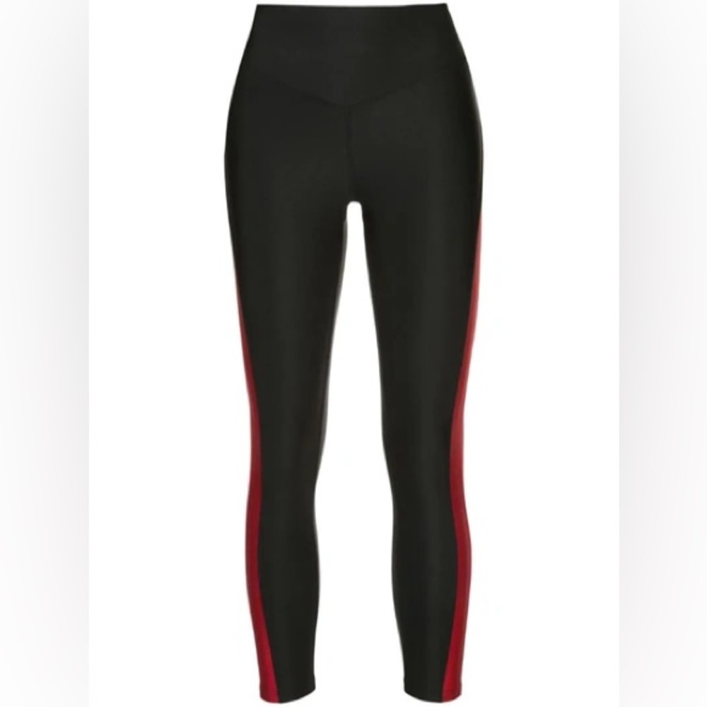 Alala High Waisted Striped Leggings In Red